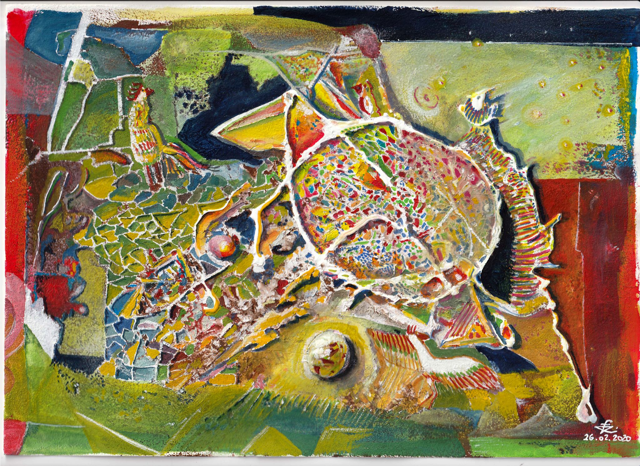 Der große Himmelsvogel legt ein Ei